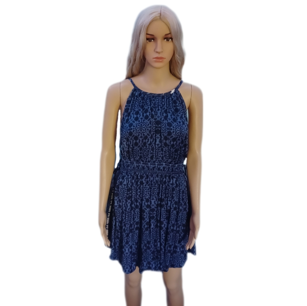 NEW! Free People L blue halter tunic top